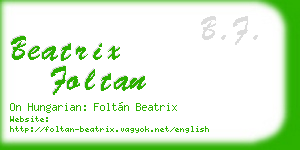 beatrix foltan business card