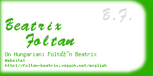 beatrix foltan business card